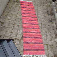 rød retro plastik stribet kludetæppe genbrug svensk